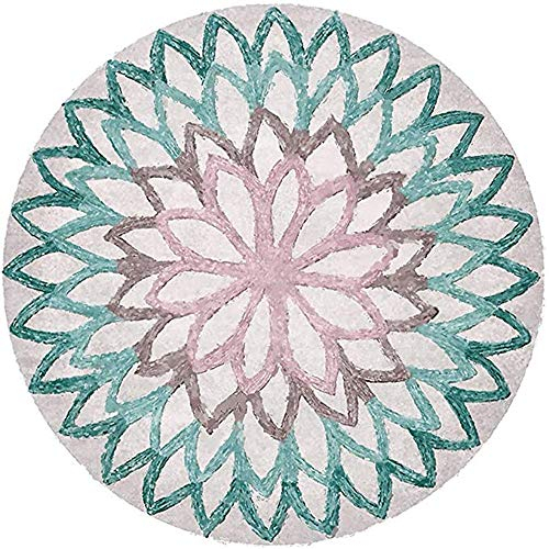 Nicole Knupfer Mandala Runde Teppich Vintage Boho Waschbar Teppich für Wohnzimmer Schlafzimmer Badezimmer Küche Beach Dekor (A2,140 x 140cm)