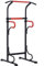 HOMCOM Station de musculation multifonctions barre de traction chaise romaine hauteur réglable acier noir rouge
