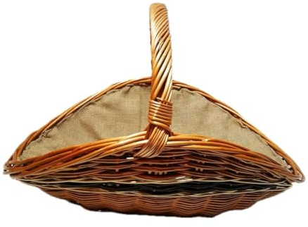 Lovinbirds Kaminkorb für Holz Weide Holzkorb in drei Größen Wählbar Weidenkorb mit Jute (Weidenholz, Mittelgroß)