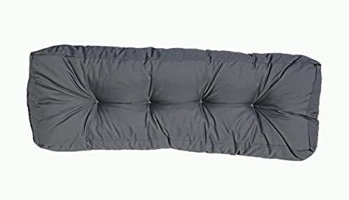 Haus und Deko Palettensitzkissen Rückenkissen anthrazit 120x40 cm Outdoor Indoor Palettenauflage Polster gesteppt wasserabweisend
