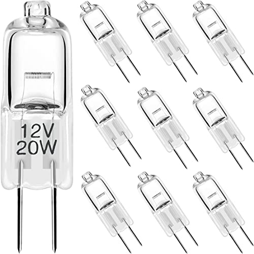 Diximus G4 Low Voltage Halogen Bulbs - 20 Watt Small Light Bulb – 12V Landscape Light Bulbs 20W Bi-Pin Bulb for Under Cabinet Puck Light, Chandeliers, Track Lighting - Warm White 2700K - 10 Pack