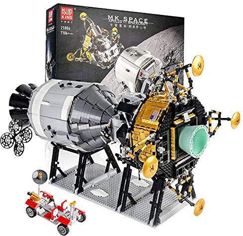 Mould King Technik 21006 Star 11 Raumschiff, 7011 Teile Groß Mondfähre Modellbau Klemmbausteine Bauset Kompatibel mit Spacecraft