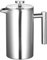 Rosenstein & Söhne Kaffeezubereiter: Thermo-Kaffeebereiter, French-Press, Edelstahl, doppelwandig, 1 Liter (Kaffee-Bereiter, Kaffeebereiter mit Vakuumbehälter, Milchaufschäumer)