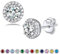 Bestyle Orecchini a Lobo Argento 925 Pietre Portafortuna Aprile Diamante Orecchini Forma Cuore, Stud Orecchini Donna, Confezione Regalo