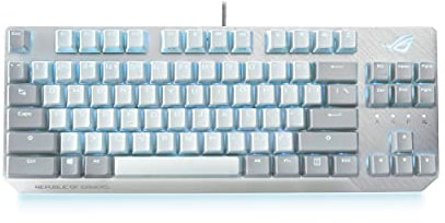 ASUS ROG Strix Scope NX TKL: Teclado mecánico Gaming RGB con conexión por Cable, interruptores ROG Cherry NX Red, chasis de Aluminio e iluminación Aura Sync, Blanco Lunar - QWERTY español