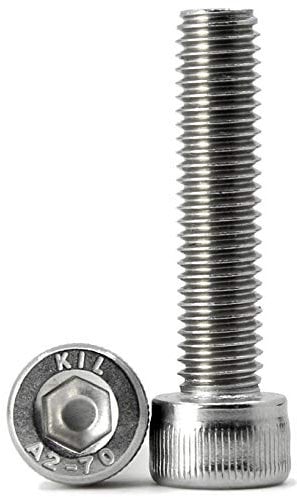 M5 x 16 mm 60 tornillos cilíndricos hexagonales según la norma, acero inoxidable 304 totalmente roscados pernos