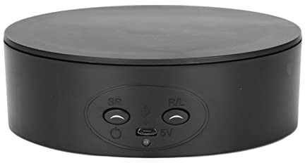 YWBL-WH 360 ° Elektrischer Drehteller-Ausstellungsstand, um 360 Grad Drehbarer Ausstellungsstand, 2-Gang-Regulierung, Elektrischer Drehbarer USB-Drehteller, Ausstellungsständer(Schwarz)