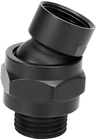 ZESE Duschkopf-Adapter, schwenkbar, Universal-Duscharm-Verlängerungsadapter, 360 Grad drehbar, Kugelgelenk (mattschwarz)