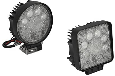 wellenshop LED Deck Strahler 9-36 Volt - Suchscheinwerfer Arbeitslicht Rund oder Eckig Größe Rund