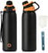 Fjbottle Stainless Steel Water Bottle 600ml/800ml/1L/1.5L with Magnetic Lid, BPA Free Insulated Water Bottle, Sports Metal Water Bottle Hot&Cold Drinks Vacuum Flask Leak-Proof for Gym, Work, Travel