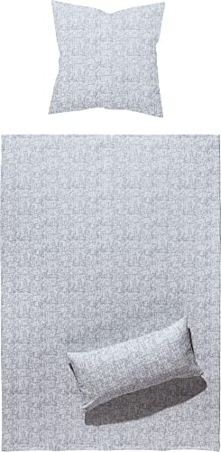 Dyckhoff Bettwäsche Weichfrottier hellgrau Größe 1x 135x200 cm + 1x 80x80 cm