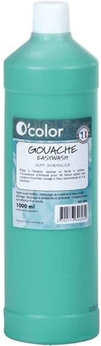 Flacon de 1L de gouache liquide O'COLOR easywash vert foncé