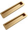 2 Piezas de manija de Concha Dorada para Puerta corrediza Manija empotrada Cuadrada Manija Oculta de Aluminio Manija empotrada para Puerta corredera Hecha de perillas ext(200mm)