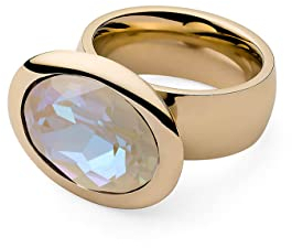 Qudo gold Ring TIVOLA big Edelstahl ivory cream delite (58 (19))