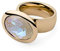 Qudo gold Ring TIVOLA big Edelstahl ivory cream delite (58 (19))