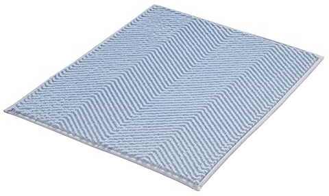 Kleine Wolke Badteppich Zigzag, 50x60 cm, Hellblau
