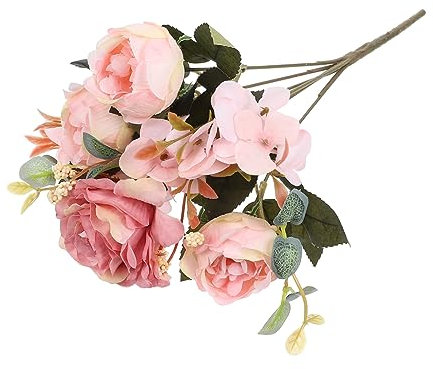 GOOHOCHY Realistischer Blumenstrauß aus künstlichen Blumen simulierte Hortensien für die Dekoration von Hochzeiten Partys und Zuhause leicht zu pflegen dauerhafte Schönheit