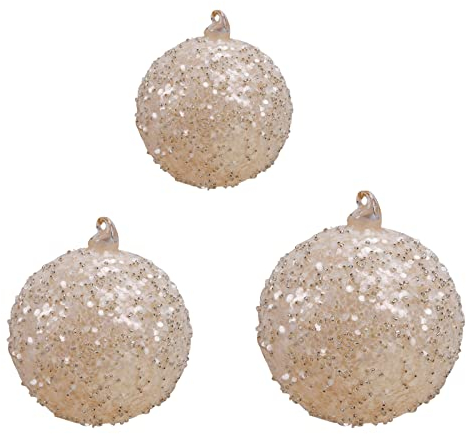 Weihnachtskugeln, Ornament, Pailletten, Glaskugeln, Hängende Globus-Dekoration für Hochzeit, Festival, Party, Hochzeit (3 Pack)