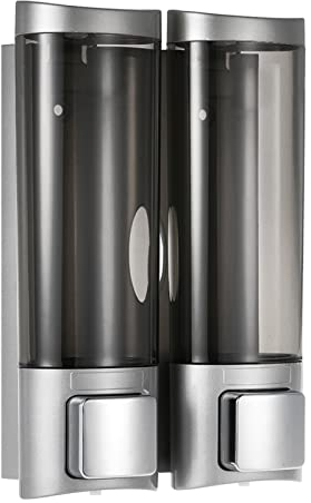 Decdeal 200 ml x 2 Handseifenspender, Wandmontage, Doppelflüssigkeitsshampoo, Duschspender, Handreiniger, Bad-Lotionsspender für Bad, Bad, Hotel
