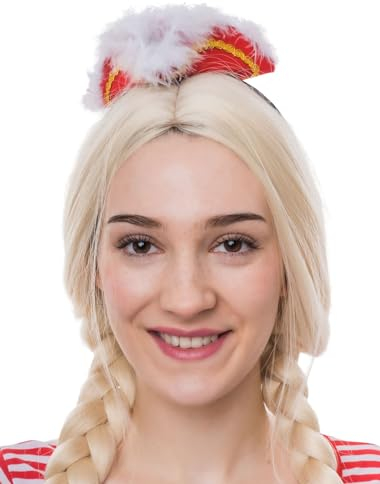 Dreispitz Mini Haarband mit Marabu rot