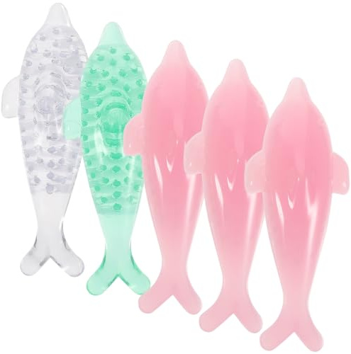 Mipcase 5pcs Dolphin Nail Brush: Makeup Brush Scrubbing Handle Grip Nail Brush Pedicure Brush Nail Arts Dust Cleaner Household Cleaning Brush for Hand Feet Nails
