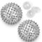 Huoberr 2 Stücke Magnetic Acupressure Balls &3 Stücke Massageringe für Finger Igelball Massage Small 47 mm Durchmesser Skills Borderline Set für Stress Relief oder Massage (Sliver)