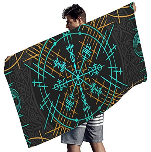 Zbbfwu Wikinger Linie Weiches Leichtes Strandtuch-großes Badetuch,Perfekt für Strand Schwimmen Wikinger-10 150x75cm