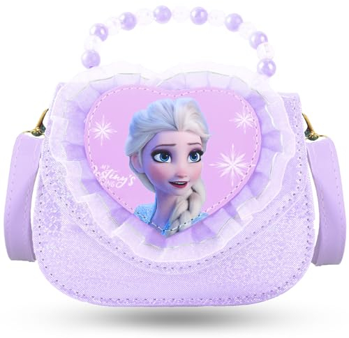 Kinderhandtasche Mädchen Tasche Kinderhandtasche Mädchen Frozen Thema Kinder Umhängetasche, Handtasche Klein mit Verstellbarem Gurt, Eiskönigin Prinzessin Schulrucksack Cartoon Schulter-Tasche
