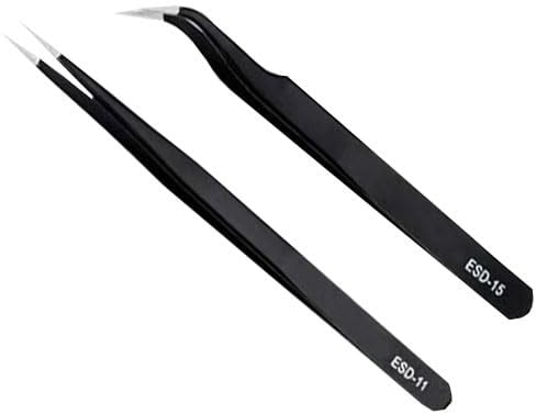 2er Set Pinzette - ESD 11 und ES 15 gebogen und spitz