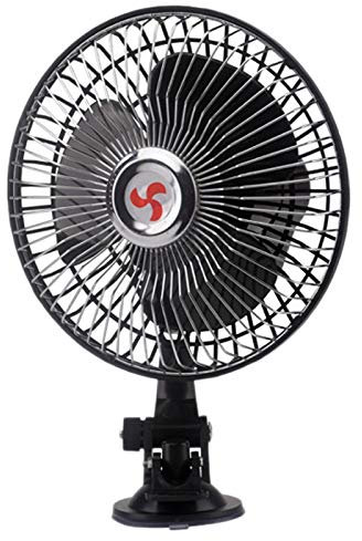 Biwwubik Ventilateur portable 12 V 8 V pour voiture, bureau, ventouse, ventilateur à pince rotative, mini climatiseur