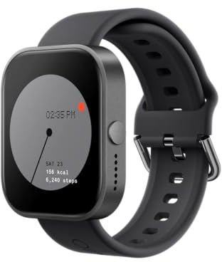 CMF Watch Pro Smartwatch, pantalla AMOLED de 1.96 pulgadas, IP68 resistente al agua, rastreador de fitness GPS multisistema con monitoreo de salud, duración de la batería de 13 días, negro y gris