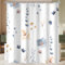 Lerores Duschvorhang 240x200 cm Blau Blume,Beschwerter Saum Antischimmel,Wasserabweisend, Waschbar Polyester Badevorhänge mit 16 Ösen und Duschvorhangringe für Badezimmer,Badewanne