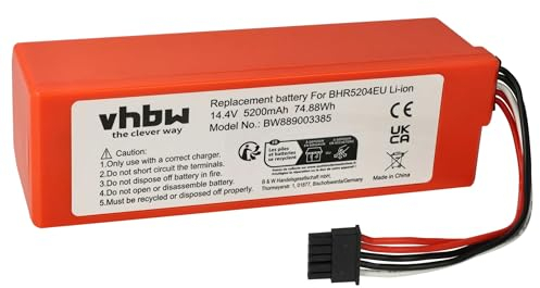 vhbw 1x Batterie Remplacement pour Xiaomi BYD D099-4S2P, 4INR19/66-2, 260S-INR-MH1-4S1P pour Robot électroménager (5200mAh, 14,4V, Li-ION)