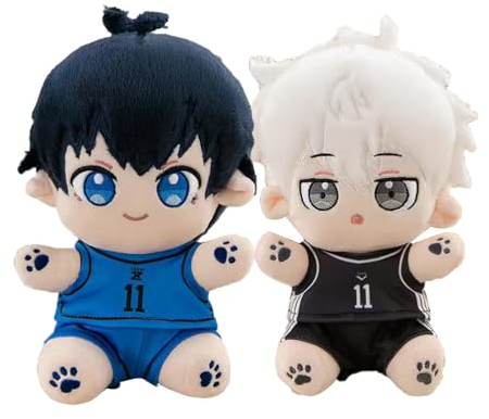 Xinnice Blue Lock Anime Kissen 2 Stück Niedliches Cartoon Kuschelkissen - Abnehmbare Kleidung Sofas, Autoinnere Dekorationen, 22cm