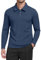 MLANM Men's Polo Shirts Long Sleeve Lightweight Breathable Shirts Athletic Outdoor Top with 3 Boutons L Navy