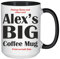 Personalized Ceramic Big Mug Create Your Large Coffee Big Cup, Perfect for Coffee and Tea Lovers (Black)