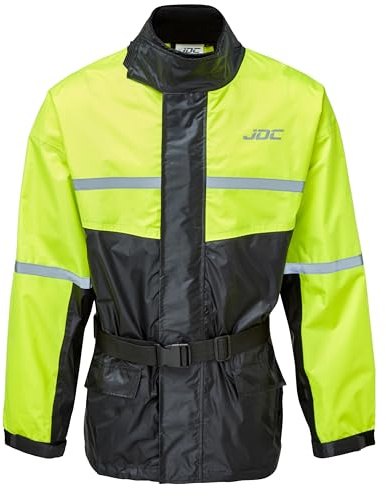 JDC Motorcykel Vattentät Regnjacka Hi-Vis – Shield - 3XL - Gul/Svart