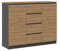 CDF Kommode 2D4S| Farbe: Anthrazit - Eiche Artisan | Schrank für Dokumente, Kleinigkeiten | Ideal für Wohnzimmer, Schlafzimmer, Kinderzimmer, Jugendzimmer und Büro | 6 geräumige Schubladen