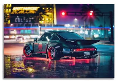 GTTHOK Sportwagen-Poster für 911 RWB Supercar-Rennwagen, dekoratives Gemälde, Leinwand-Kunstbild, 40 x 60 cm