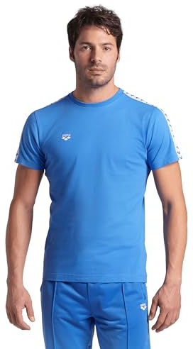 ARENA Herren-Team-T-Shirt, 100% Baumwolle, schmale Passform, kurzärmelig, leger, athletischer Stil