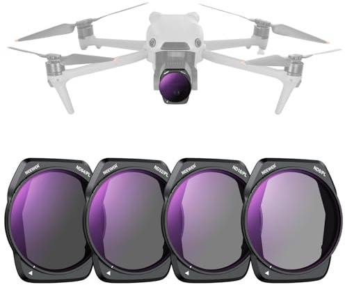 NEEWER ND/PL Filter Set Kompatibel mit DJI Air 3S, 4er Pack ND8/PL, ND16/PL, ND32/PL, ND64/PL Graufilter Polarisator, Drohnen Objektiv Zubehör, schlank mehrfach beschichtetes optisches HD Glas, FL-A87