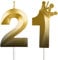 Black Gold 21st Number Birthday Candles with Crown,Happy 21st Birthday Candle for Girls Boys Cake Topper Decoration, for Birthday Party Wedding Decoration Reunions Theme Party