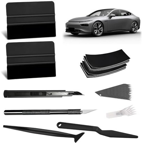 Rakelset zum Folieren, 31 Stück Folienrakel Set, Rakelset zum Arbeitsplatte Tapezieren, Squeegee Set mit Filzrakel Rakel und Präzisionsmesser Cutter Messer für Tönungsfolie Fensterfolien Auto Folien