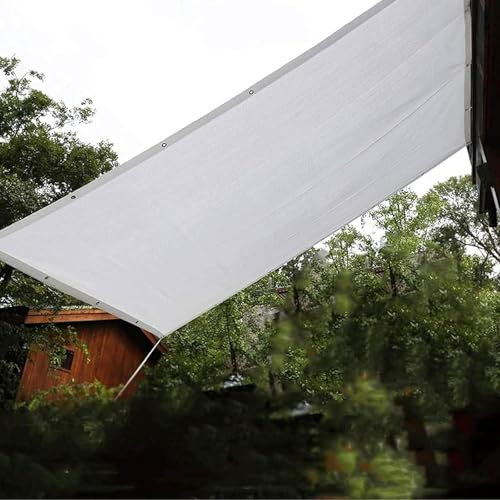 Telo ombreggiante al 50% bianco con occhielli, perfetto per serre, terrazze, garage e giardini, 5 x 6 m