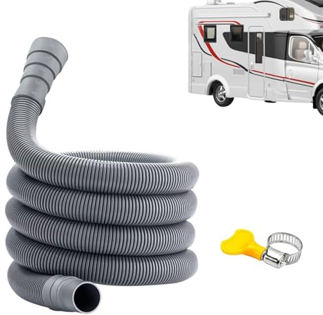 Tuyau Eau Camping Car, Kit De Tuyau D'éGout Pour Camping-Car,Tuyau De Camping-Car GéNéRal, Polyvalent D'éVacuation D'Eau Ralonge Avec Colliers, Pour Vacances Voyage VéHicule Rejet D'Eaux UséEs