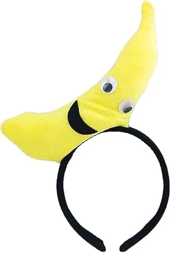 Yjemle Banana Headband, Food Headband Yellow Banana Party Hair Band Performance Hair Accessories Plush, Women's Fashion Headbands, Wide Headbands for Women's
