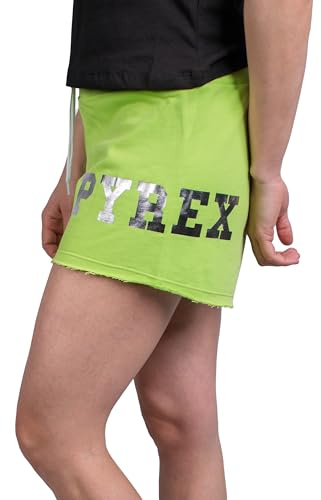 PYREX Original - Short da Donna in Cotone, Elastico in Vita Regolabile, Logo Laterale Riflettente - Art.45167 (Giallo Lime, XS)