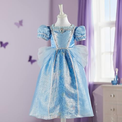 Disney Store Official Cinderella Costume for Kids, Blue Princess Dress for Fancy Dress Parties, Roleplay & Halloween, Age 7-8