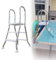 Hochbeckenleiter Oberirdische Schwimmbeckenleiter, 85 cm, Stabiler Edelstahl 304, doppelseitig, 2 Stufen, Boden, Boden, strapazierfähig, rutschfest, 250 kg, 84,8 cm