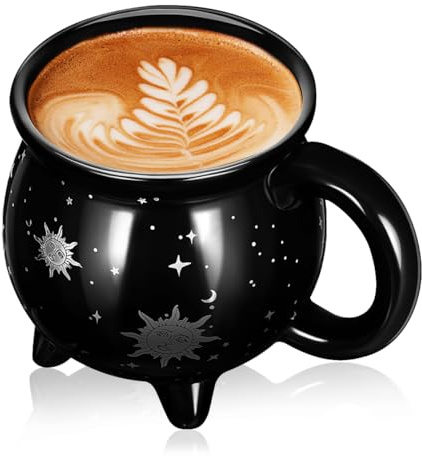 VICASKY Cerámica Bebida Café Taza Cauldron Taza de Café Taza Para Presentar Sopa Tazón De Bruja Caldero Taza Cauldron